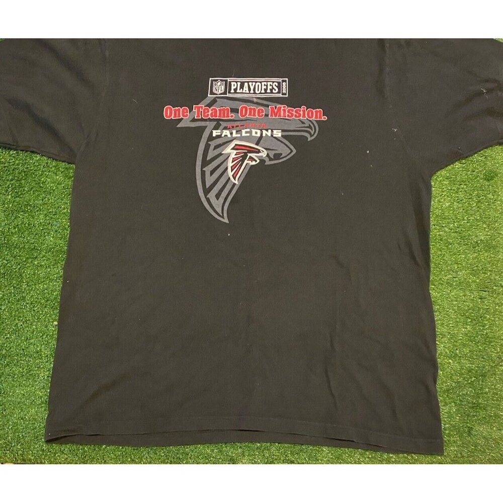 Atlanta Falcons shirt mens extra large black Y2K Reebok playoffs NFL L - Picture 4 of 10